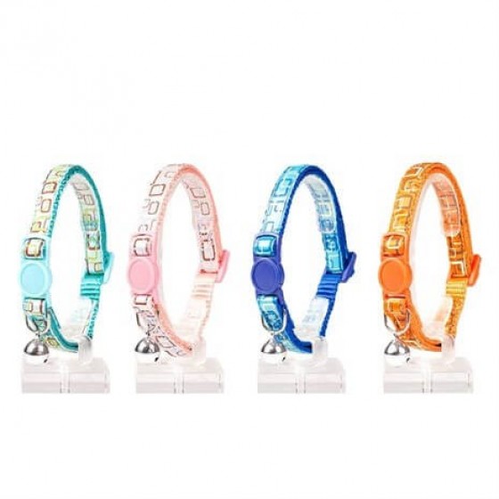 Duvo+ Cat Collar Retro Squares Nylon Mixed Colors 20-30cm / 10Mm- 1pc