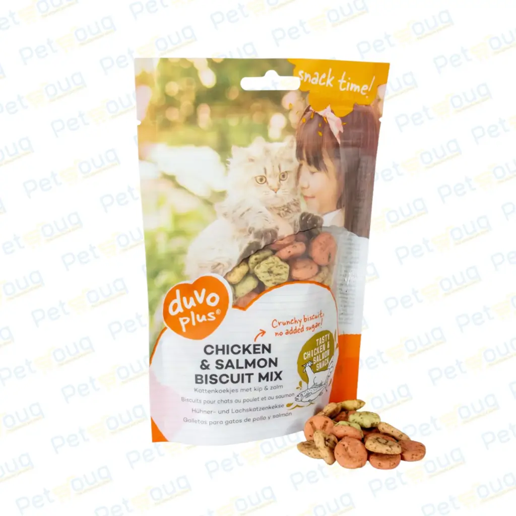 [LR15542] Duvo+ Biscuit Mix Chicken & Salmon Cat Treats - 50g