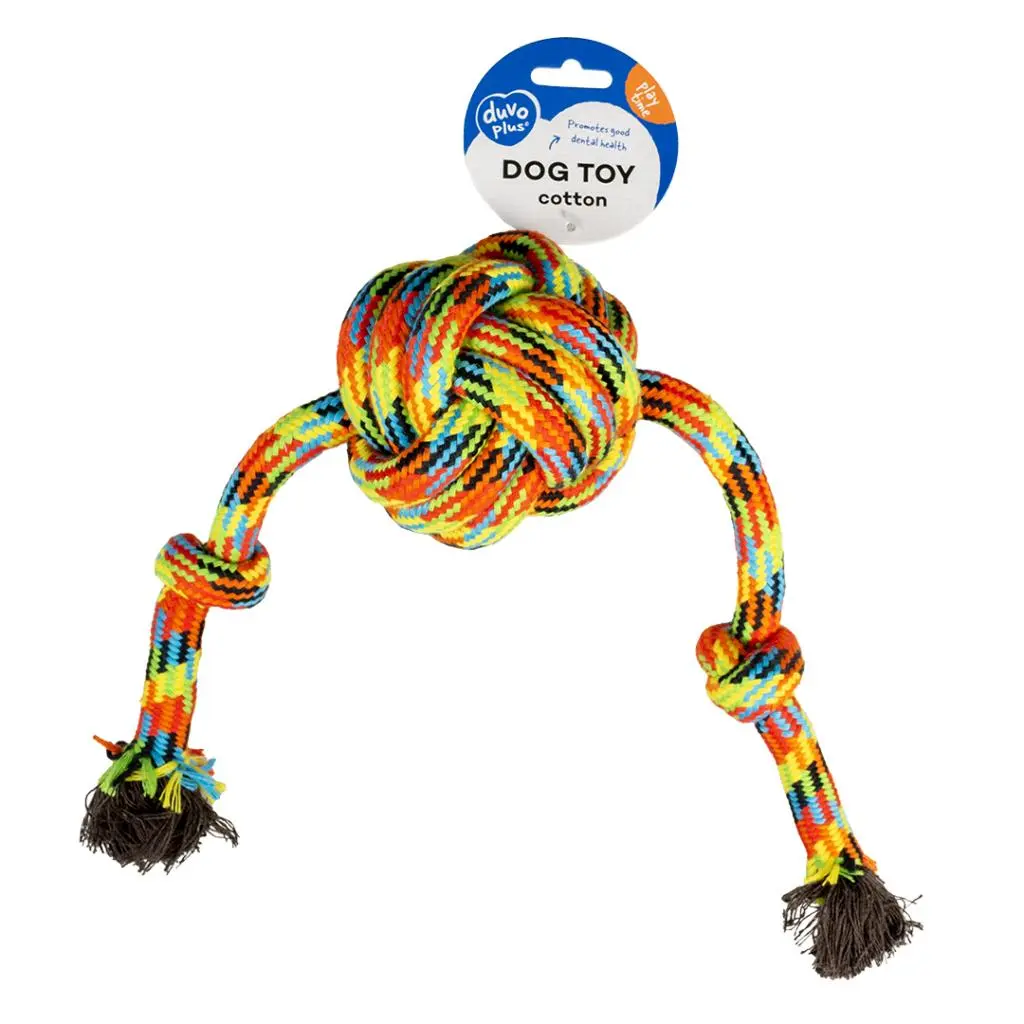 Duvo+CottonBallwith2KnotsBeachDogToy50x10cm