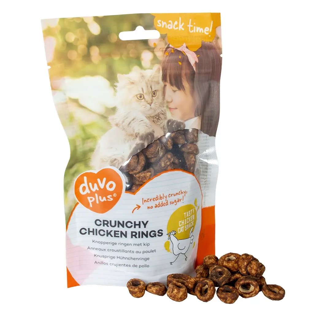[LR15537] Duvo+ Crunchy Rings Chicken Flavor Cat Treats - 50g