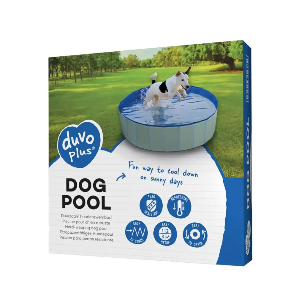 [LR11760] Duvo+ Foldable Dog Pool - Blue (80x30cm) - Compact & Refreshing Summer Fun