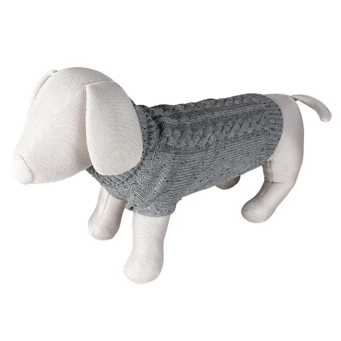 [LR13250] Duvo+ Cozy Grey Soft Knit Dog Sweater - XS