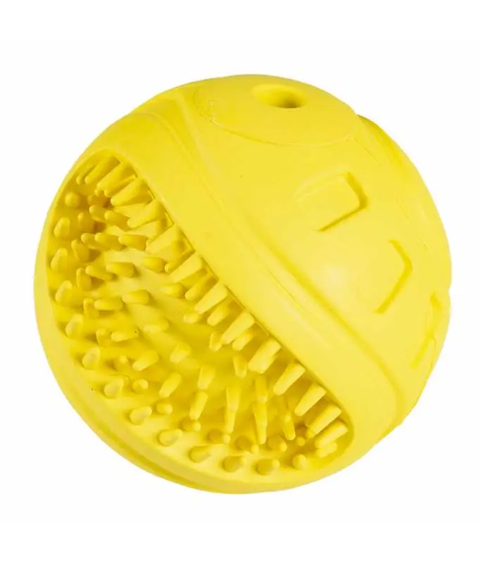 Duvo+ Dog Toy Rubber Giggle Ribble Ball 8.5x8.5x8.5cm Color: Yellow