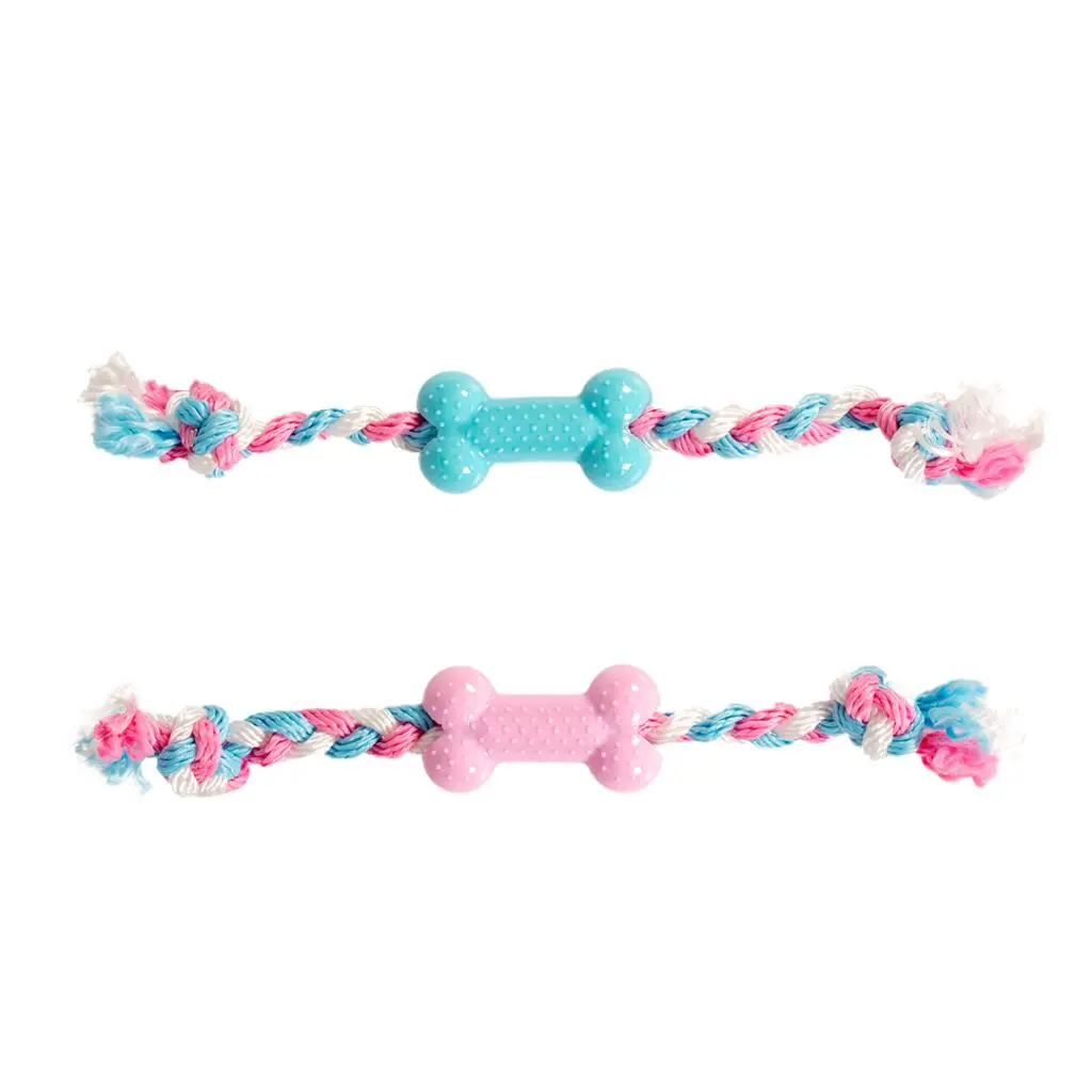 Duvo+ Dog toy Puppy TPR Bone With Cotton Rope 35cm