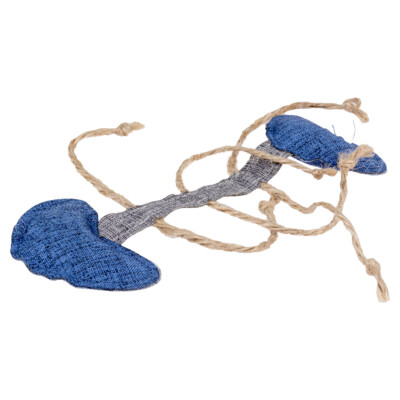 [LR14625] Duvo+ ECO Navy Fish Bone Catnip Plush Cat Toy - 14cm