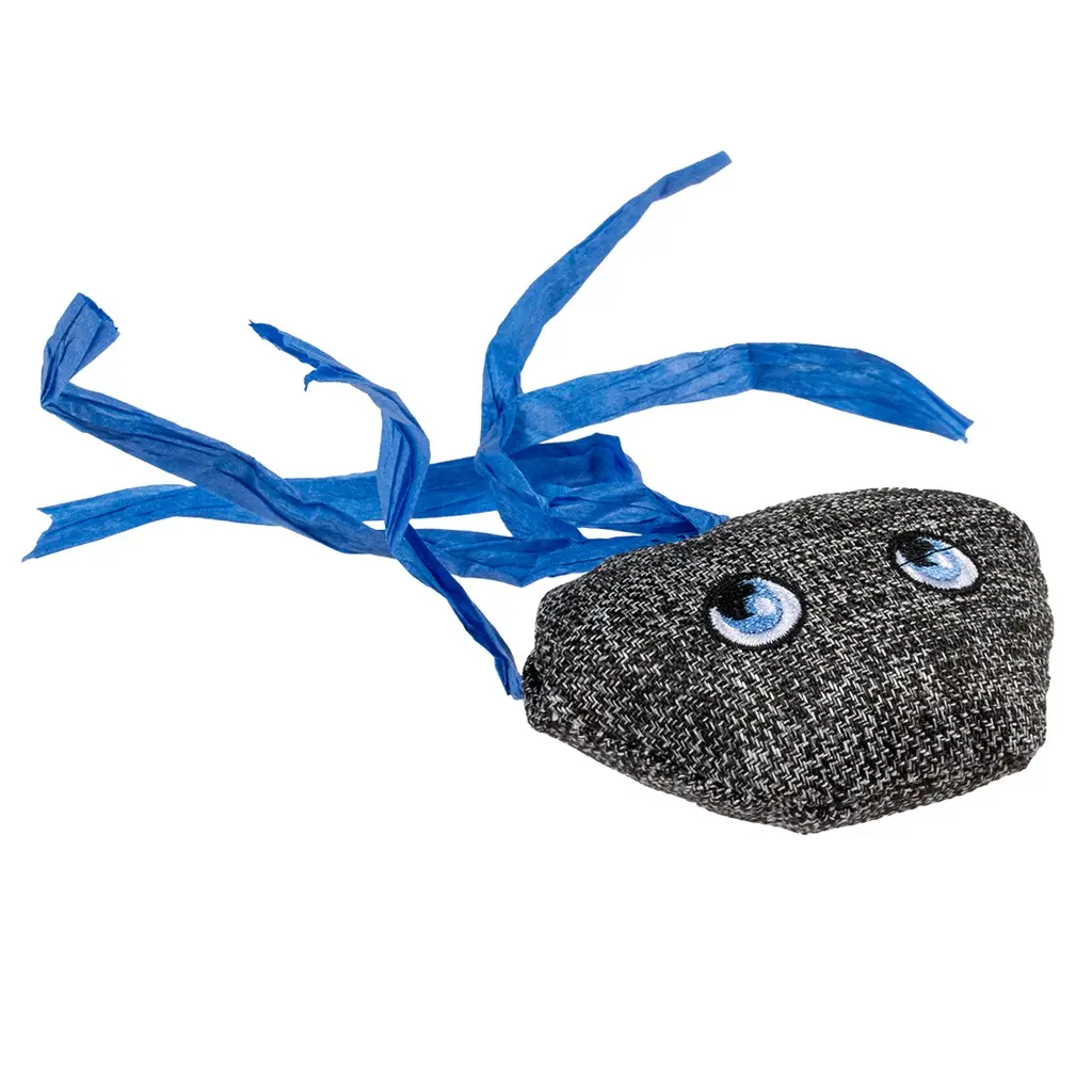 [LR14630] Duvo+ ECO Navy Blue & Grey Catnip Jellyfish Cat Toy - 8.5cm