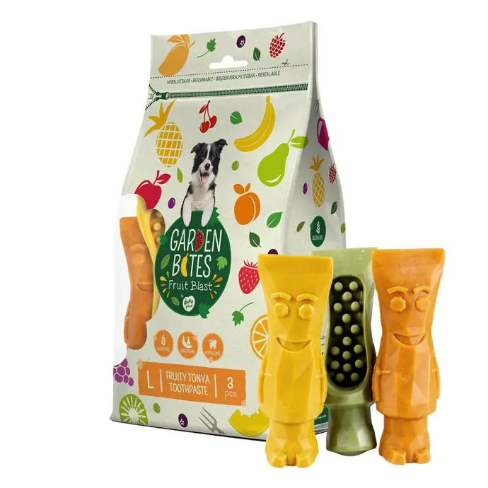 [LR12714] Duvo+ Garden Bites Fruity Toothpaste Shape Vegan Dog Treats - 13.5cm - 3 pc