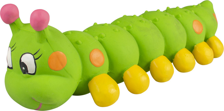 [LR12573] Duvo+ Green Latex Caterpillar Squeaky Dog Toy - 27cm