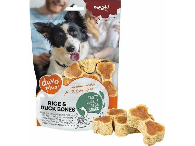 [LR12476] Duvo+ Rice Bones with Duck Savory Dog Treats - 140g