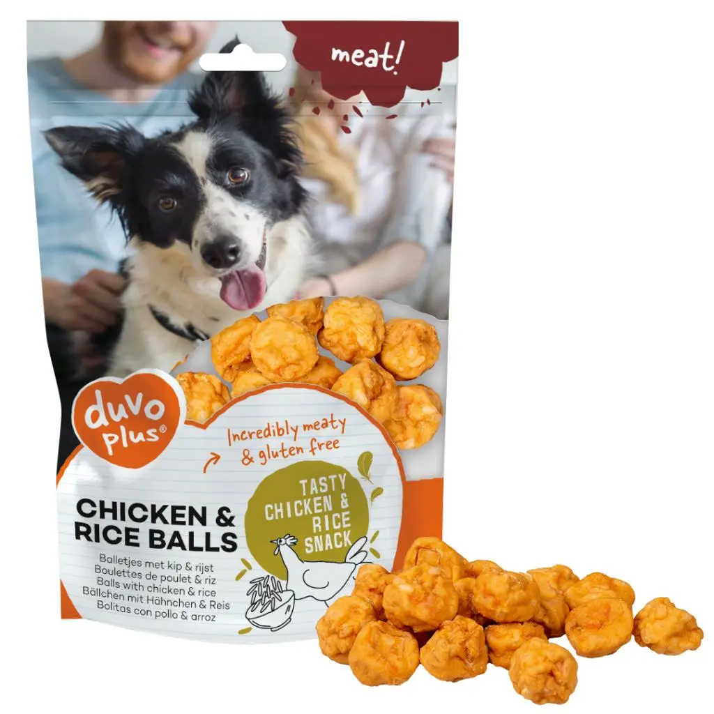 [LR12474] Duvo+ Meat! Chicken & Rice Balls Treat Pouch 180g
