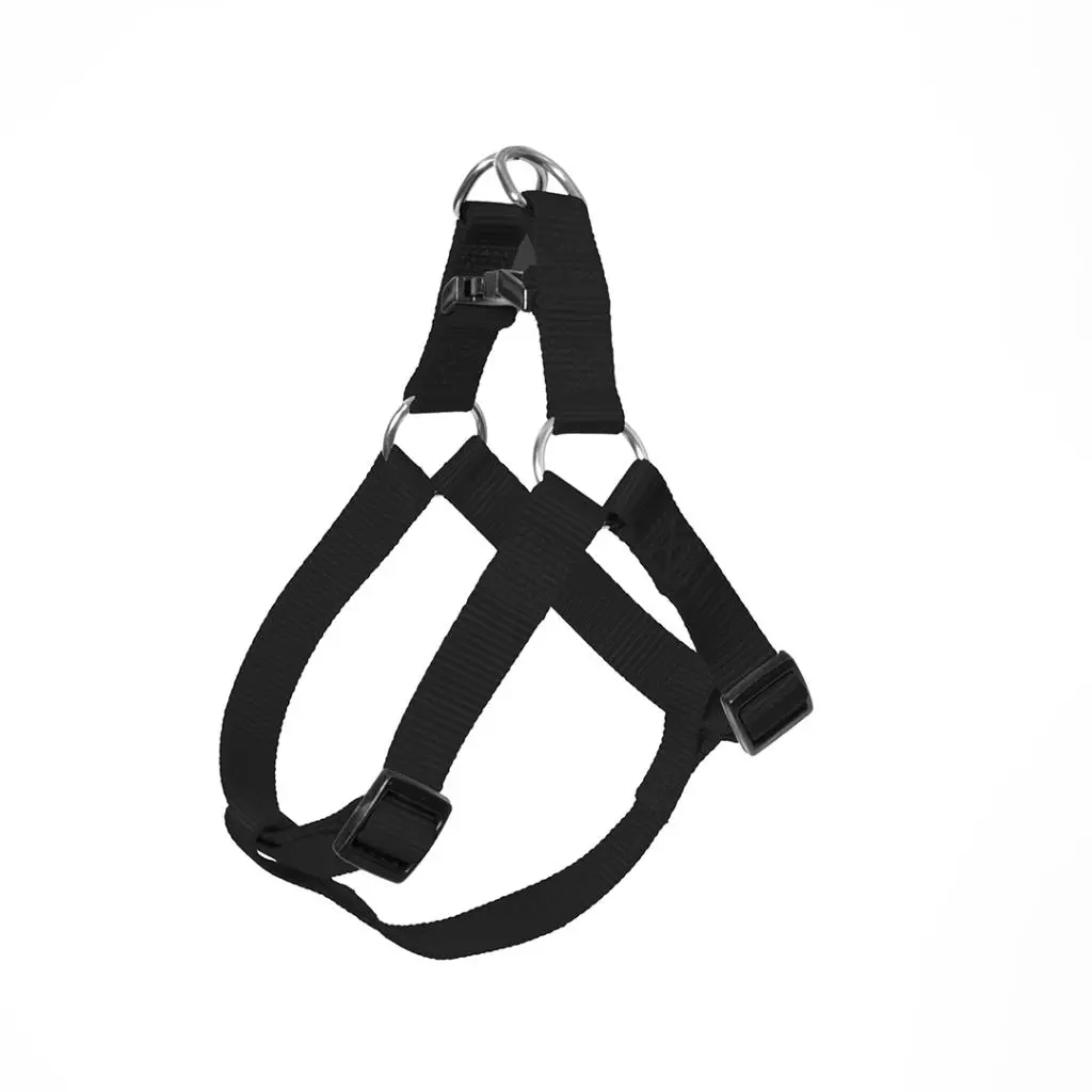 [LR0111000063] Duvo+ Adjustable Nylon Black Step-In Dog Harness - 40-50cm