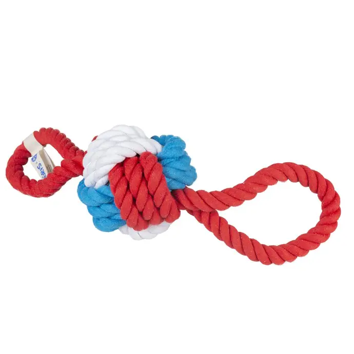 [LR13609] Duvo+ Papa Smurf Rope Ball with 2 Loops 42cm