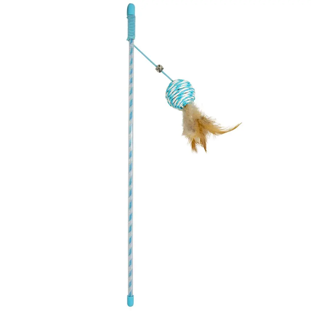 Duvo+PlayingRodCatchyPaperBallBlue-41x4x3,5cm-BoxQty-16Pcs