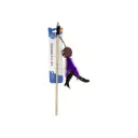 Duvo+PlayingRodKnittedFeatherBallBrown-40x4.5x5cm-BoxQty-16Pcs