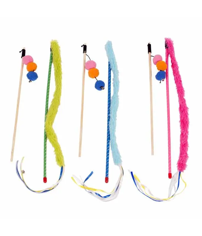 Duvo+PlayingRodSetPlushTail&BallsMix-BoxQty-16Pcs