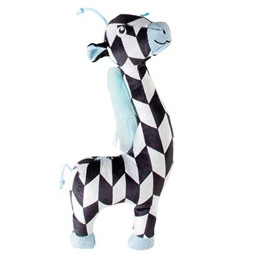 Duvo+PlushGiraffeRetroDogToy32x14x5cmBlack/White