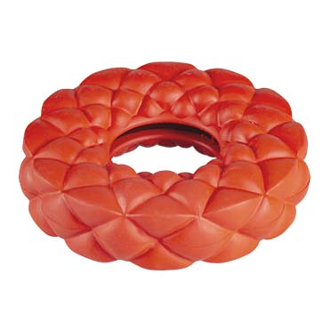Duvo+ Rubber Bubble Ring Dispenser Dog Toy 11x11x3,3cm, Red 