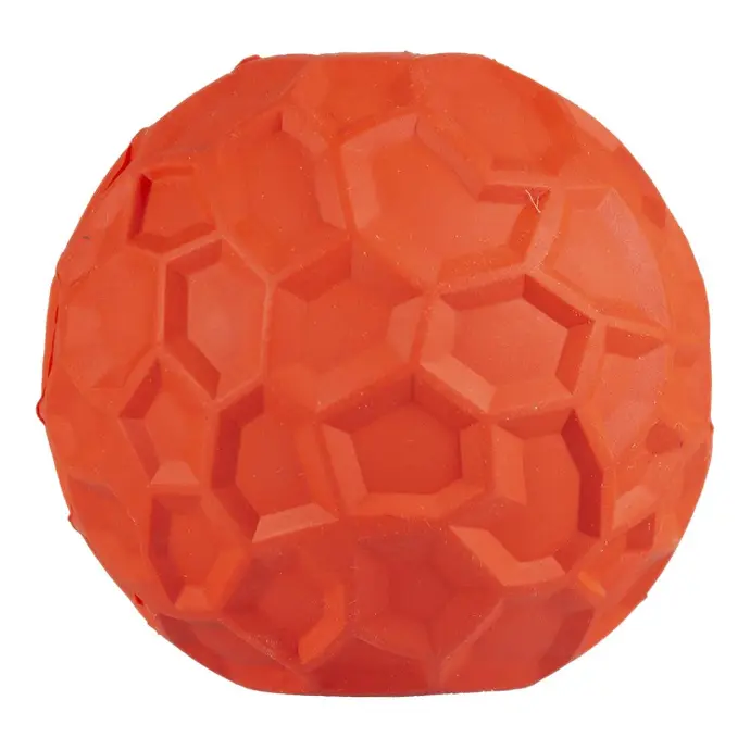 Duvo+ Rubber Hexagon Ball Dispenser Dog Toy 6x6x6cm, Red