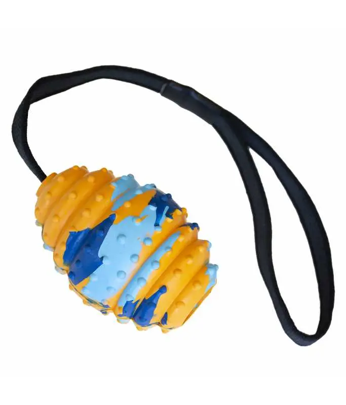 [LR12550] Duvo+ Rubber Rugby Smash Multicolour Dog Toy - 40cm