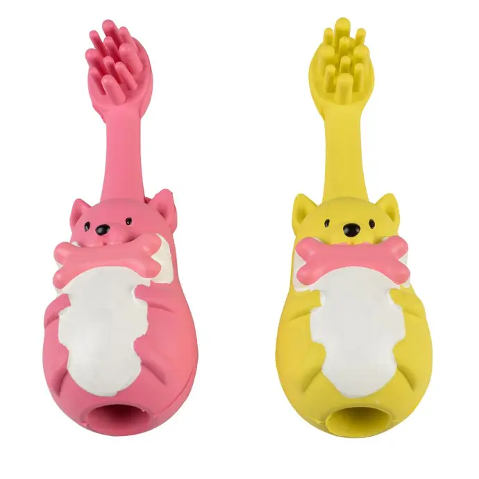 [LR13660] Duvo+ Rubber Toothbrush Animals 4x4x11cm Mixed Colors-1pc