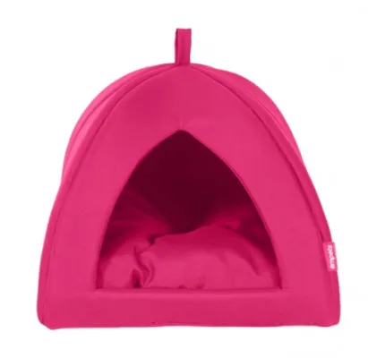 Empets Igloo House With Cushion BasicDimension: 43x43x35cm, Colour: Pink