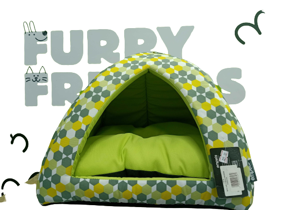 Empets Igloo House With Cushion ModernDimension: 43X43X35cm, Pattern/Texture: Printed Green