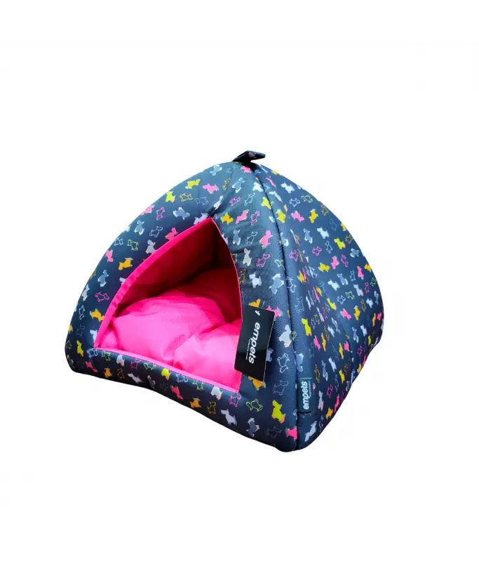 Empets Igloo House With Cushion Modern Dimension: 43x43x35cm, Pattern/Texture: Printed Pink