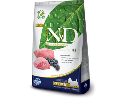 Farmina N&D Prime Lamb & Blueberry Adult Mini Dry Food Bag 2.5Kg