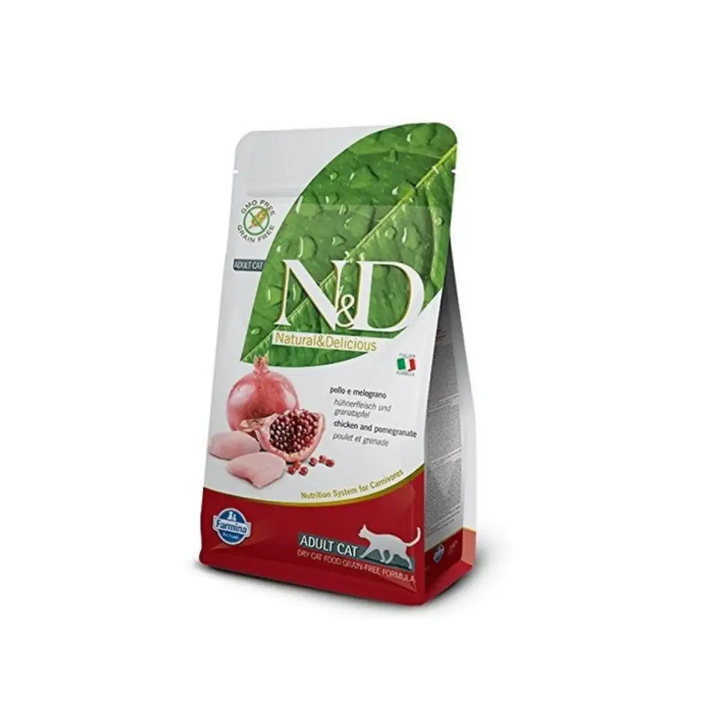 [8010276021021] Farmina N&D Dry Cat Food Chicken & Pomegranate For Adult Cats Dry Cat Food Bag 1.5 Kg