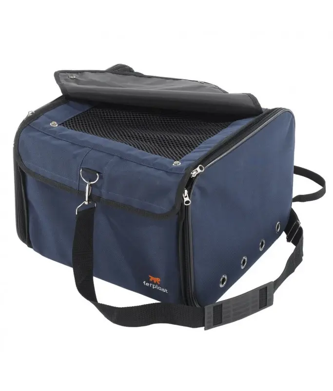 Ferplast ARCA Soft Carrier – Car & Shoulder Travel Bag for Small Dogs (Black, Nylon – Up to 8 kg)