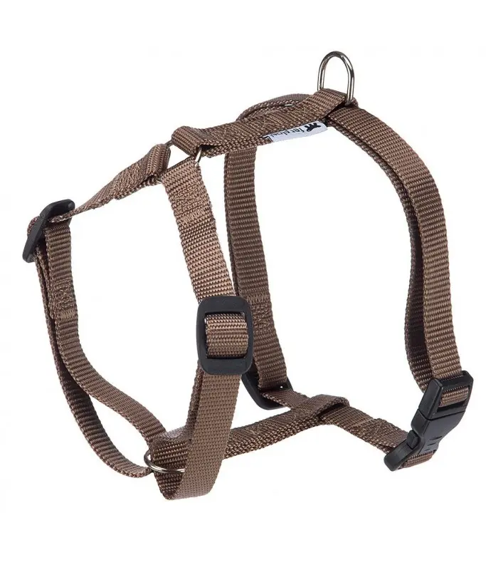 Ferplast Champion P Dog Harness (Brown) - Adjustable & Durable Nylon for Optimal Comfort (25-36cm Neck | 30-46cm Chest)