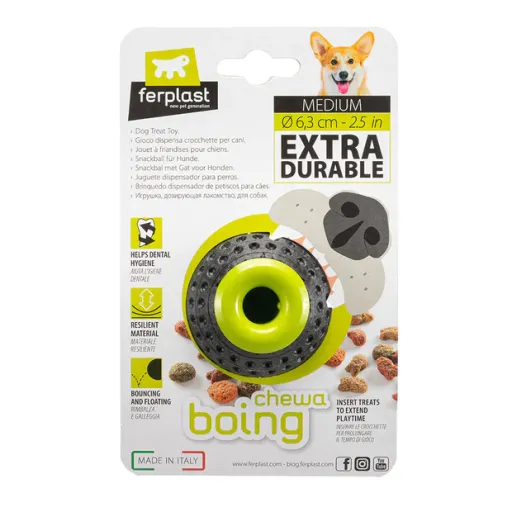 Ferplast Chewa Boing Treat Dispenser Ball Dog Toy Large, Ø8 cm - 3.1 inch 