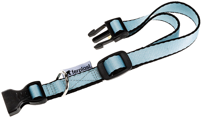 [75250898] Ferplast Club C Nylon Collar For DogsColor: Light Blue, Dimension: 18-25cm x 10mm