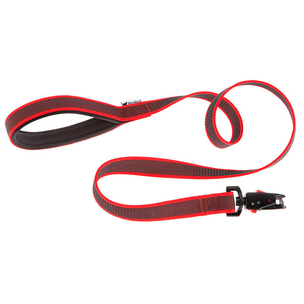 Ferplast Daytona Gummy Matic GDog Lead Complete With Automatic Carabiner (20mm x L 120cm)Color: Red, Dimension: 20mm x L 120cm