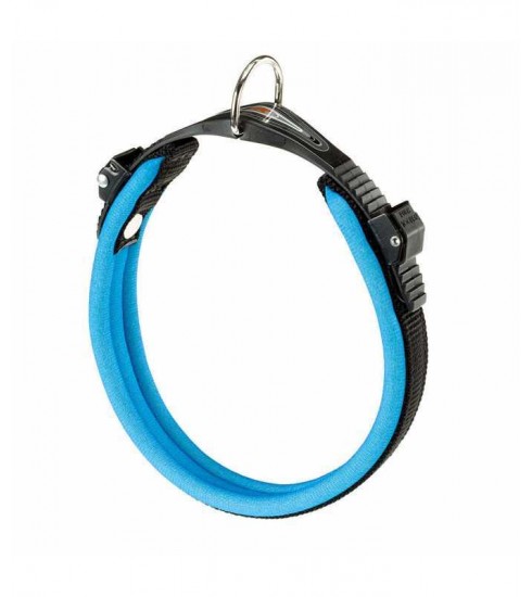 [75448225] Ferplast Dog Collar with Soft Padding and Closure with Micro RegulationColor: Blue, Dimension: 42cmX15mm