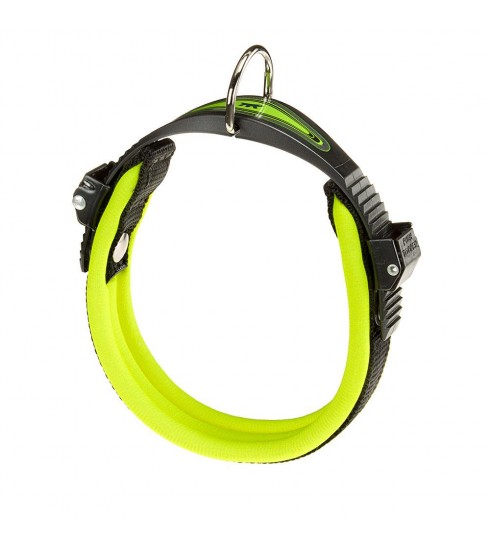 [75448228] Ferplast Dog Collar with Soft Padding and Closure with Micro RegulationColor: Green, Dimension: 42cmX15mm