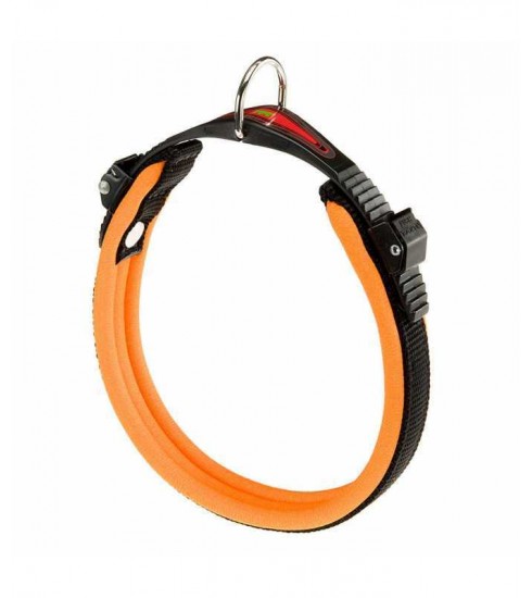 [75448139] Ferplast Dog Collar with Soft Padding and Closure with Micro RegulationColor: Orange, Dimension: 33cmX15mm