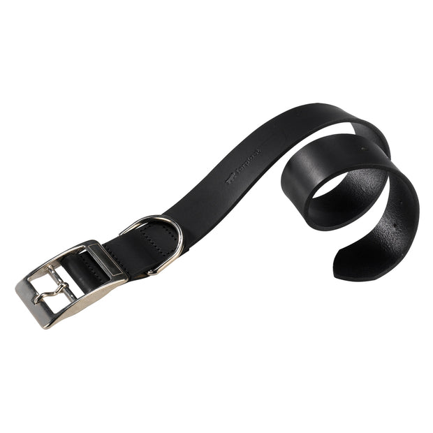 [75205917] Ferplast Natural C Leather Dog CollarColor: Black, Dimension: 27-35cm x 15mm