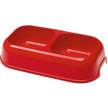 Ferplast Plastic Double Bowl - PARTY 16 - 26.5 x 15 x h 5.6 cm - 750ml