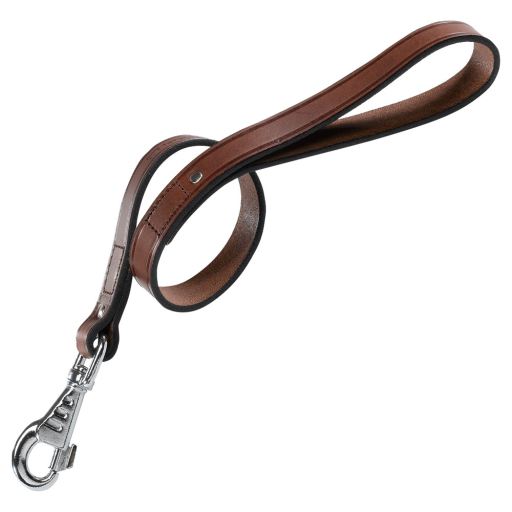 Ferplast VIP GM Bull Leather Dog Short LeashColor: Brown, Dimension: 20mm x L 40cm