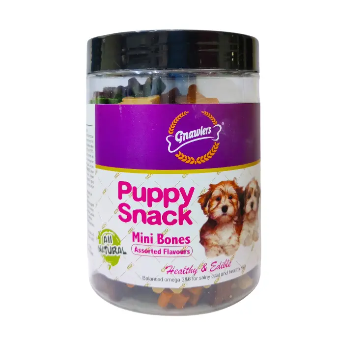 [GN05741] Gnawlers Puppy Snack Mini Bone Assorted Flavours Treat Pouch 250g