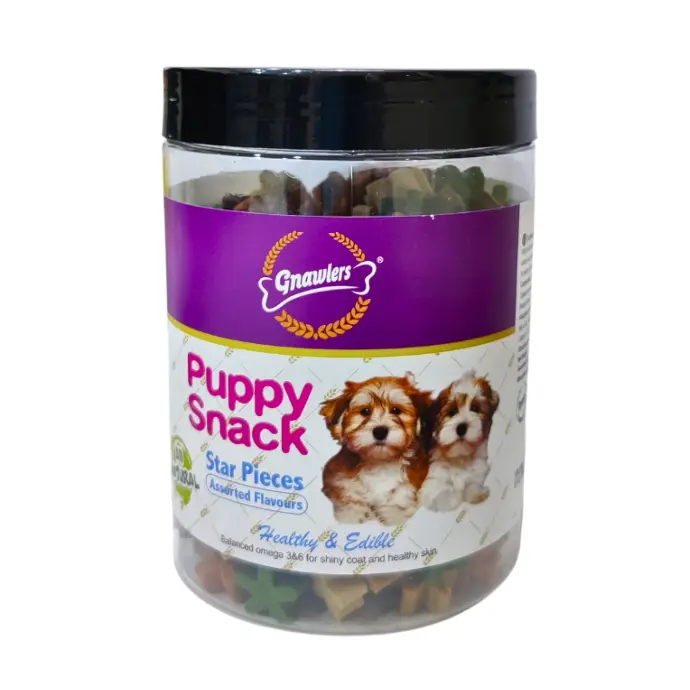 Gnawlers Puppy Snack Star Pieces Assorted Flavours Treat Pouch 250g