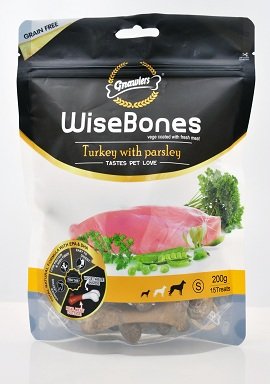 [GN07622] Gnawlers Wisebones Turkey With Parsley Treat Pack 200gm, 15pcs, Small