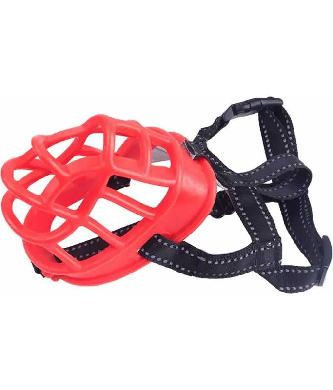 [GKZ16005B-N] Golden Panda Silicone Muzzle, RedSizes: XL