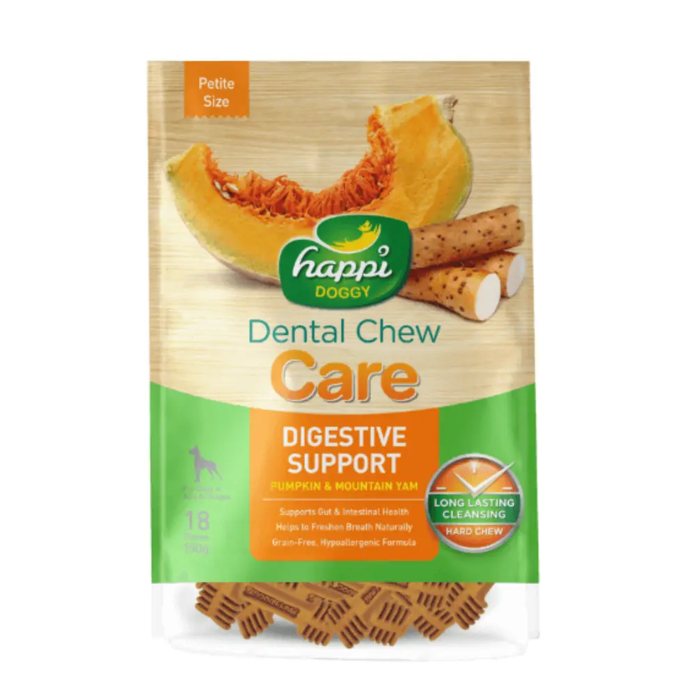 [H341] Happi Doggy Dental Chew Care Digestive Support Dental Chew 2.5 inch