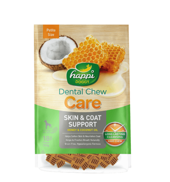 Happi Doggy Dental Chew Care-Skin & Coat Support-2.5