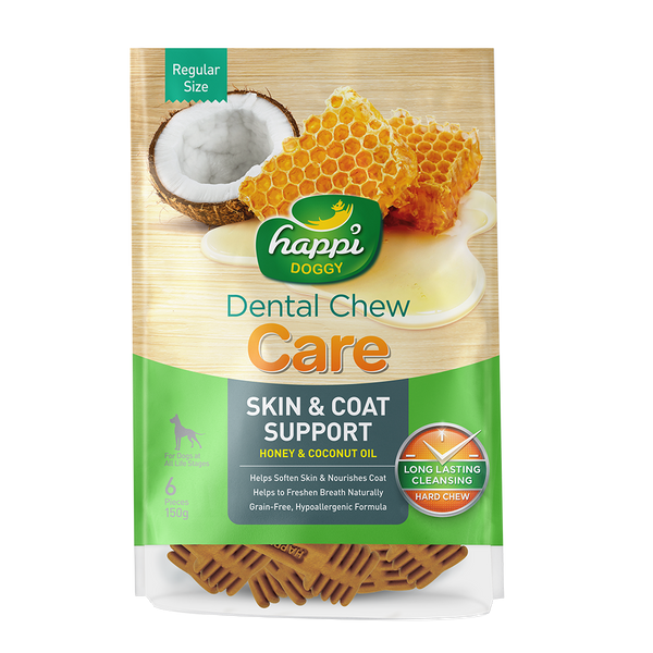Happi Doggy Dental Chew Care-Skin & Coat Support-4 