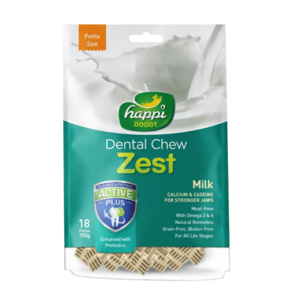 Happi Doggy Dental Chew Zest Milk Dental Chew 2.5 inch