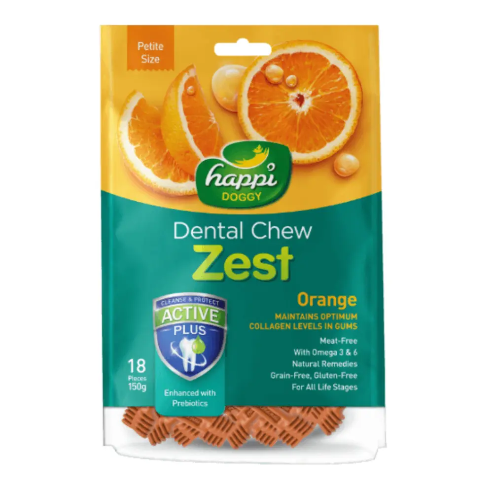 [H151] Happi Doggy Dental Chew Zest-Orange-2.5