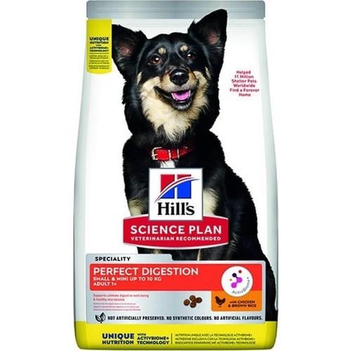 Hills Science Plan Perfect Digestion Small & Mini Adult 1+ Chicken & Brown Rice Dry Food Bag 3kg